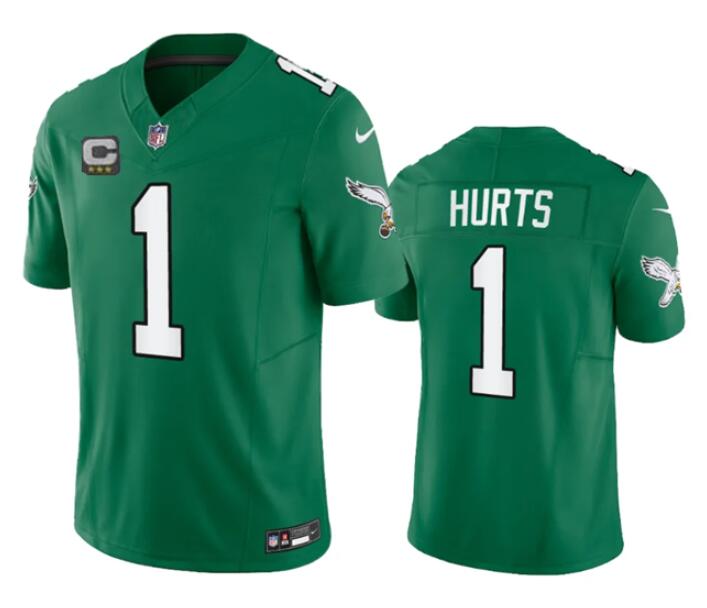 Men's Philadelphia Eagles ACTIVE PLAYER Custom Green 2023 F.U.S.E. Vapor Untouchable With C Patch Stitched Football Jersey